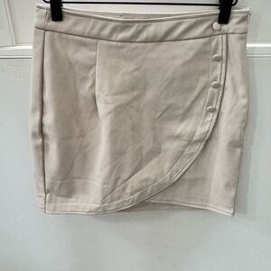 Nasty Gal Cream Buttoned Mini Skirt